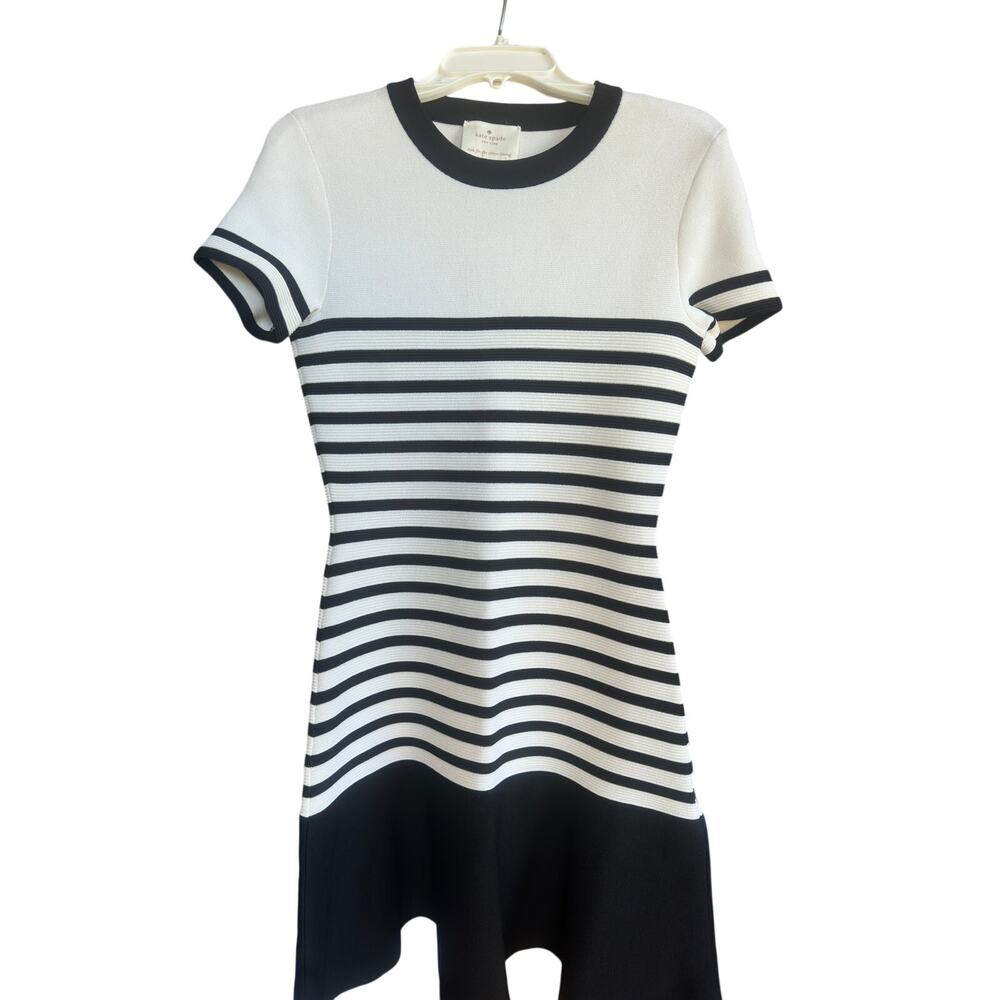 KATE SPADE Women’s Dress Stripe Scuba Knit Black and White Sz. Small